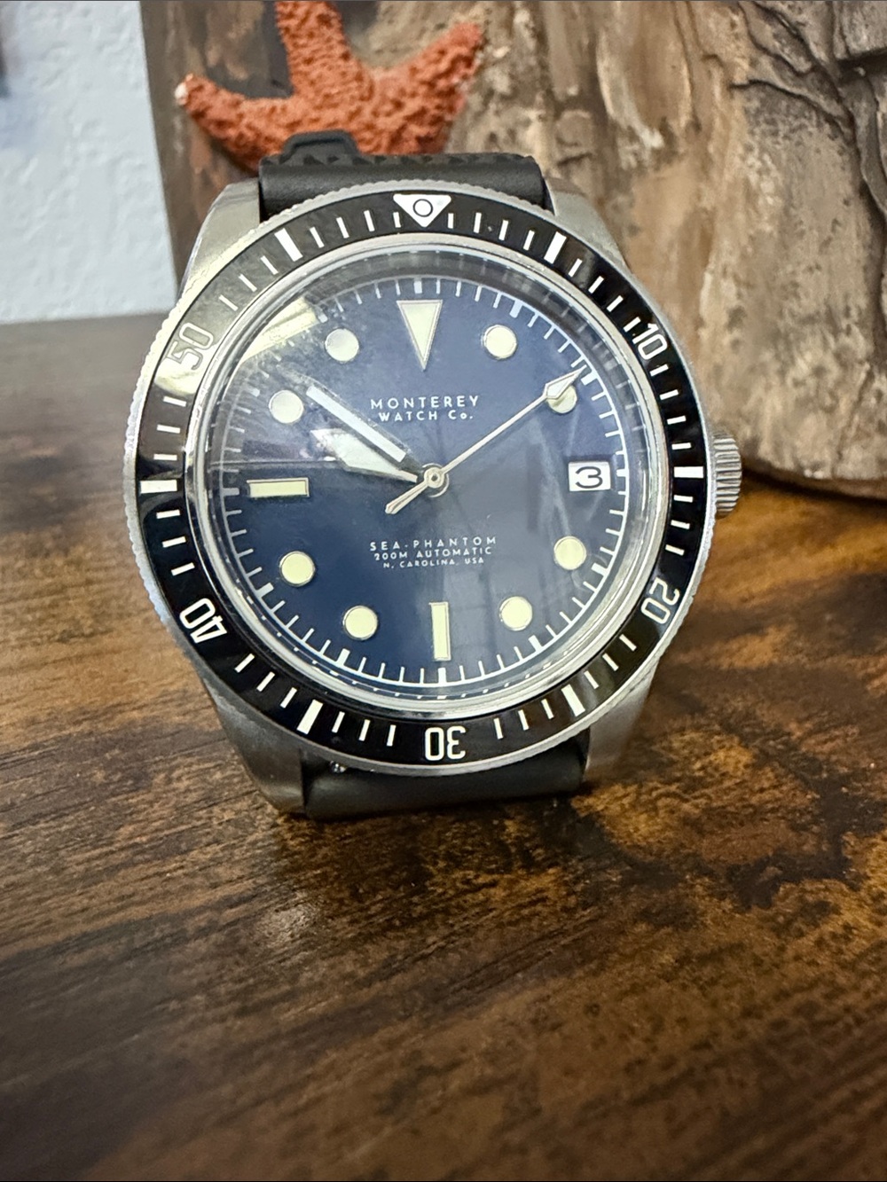 Monterey Watch Company Sea Phantom Automatic Men's Black Dive Watch